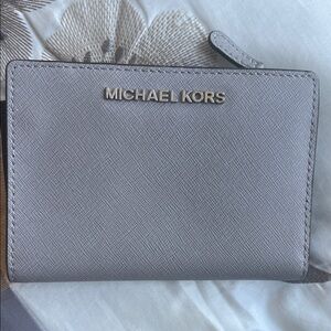 Michael Kors Light Gray Leather Wallet